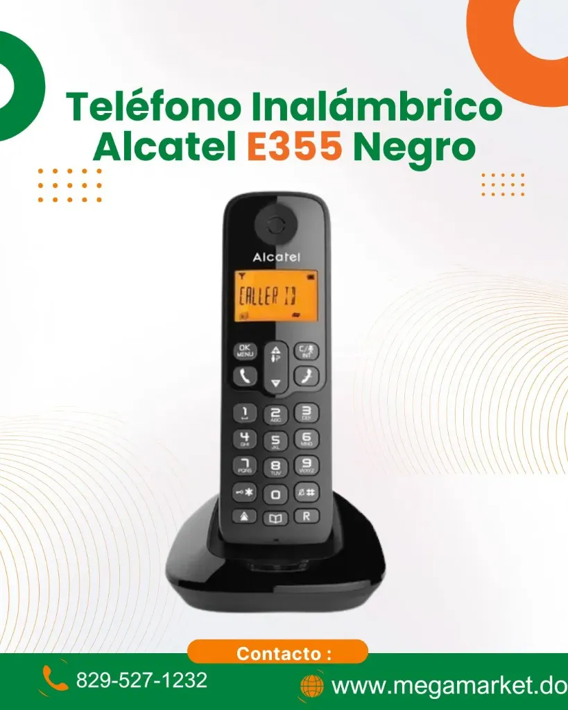 [SKU-000025] Teléfono Inalámbrico Alcatel E355 Negro
